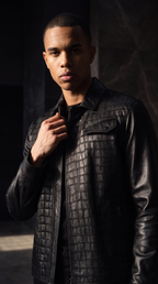 The Emerson Black Leather Men Jacket