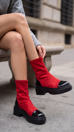 The Sorella Red Tip Suede Leather Women’s Boot