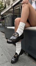 The Jupiter  Shoe Black Spike Leather  Bit Dress Loafer Limited Edition Women  Shoe