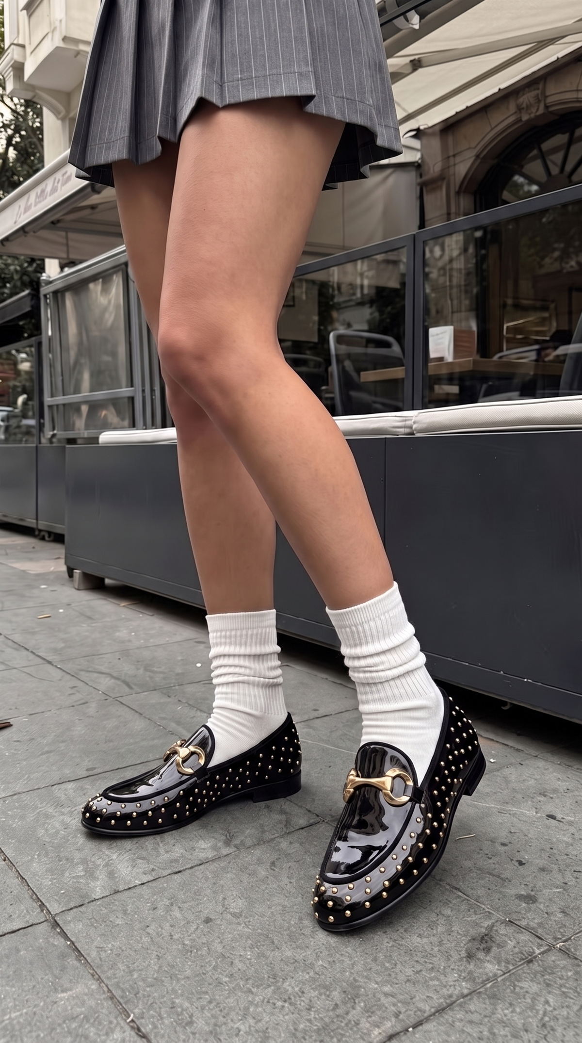 The Jupiter  Shoe Black Spike Leather  Bit Dress Loafer Limited Edition Women  Shoe
