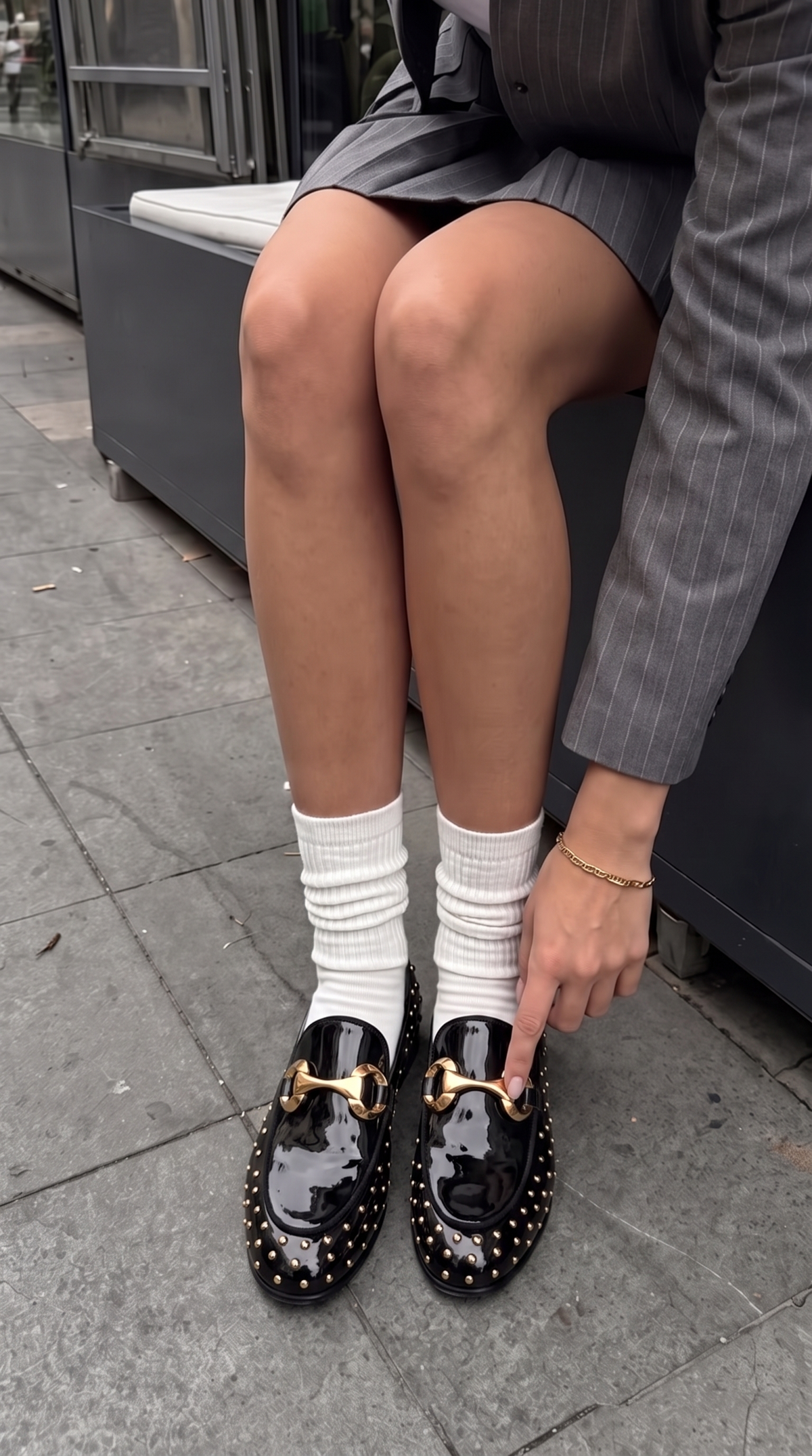 The Jupiter  Shoe Black Spike Leather  Bit Dress Loafer Limited Edition Women  Shoe