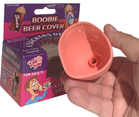 Boobie Beer & Soda Can Nipple Cover – Funny Gag Gift, Joke for Parties