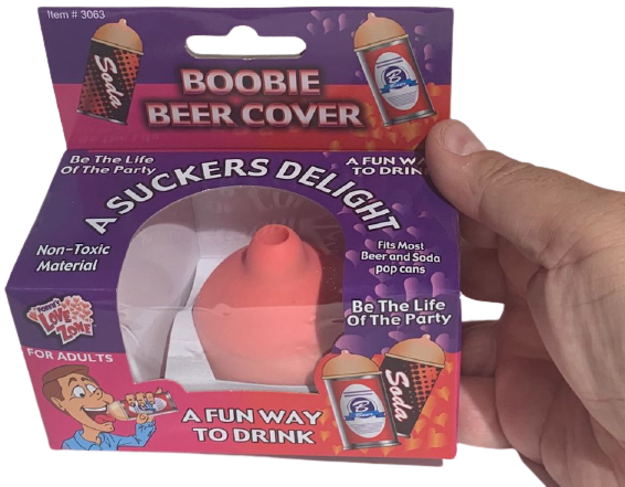Boobie Beer & Soda Can Nipple Cover – Funny Gag Gift, Joke for Parties
