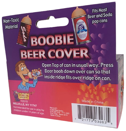 Boobie Beer & Soda Can Nipple Cover – Funny Gag Gift, Joke for Parties