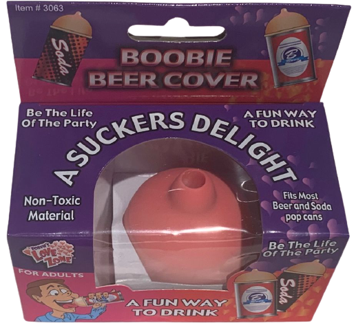Boobie Beer & Soda Can Nipple Cover – Funny Gag Gift, Joke for Parties