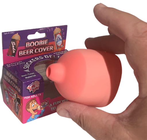 Boobie Beer & Soda Can Nipple Cover – Funny Gag Gift, Joke for Parties