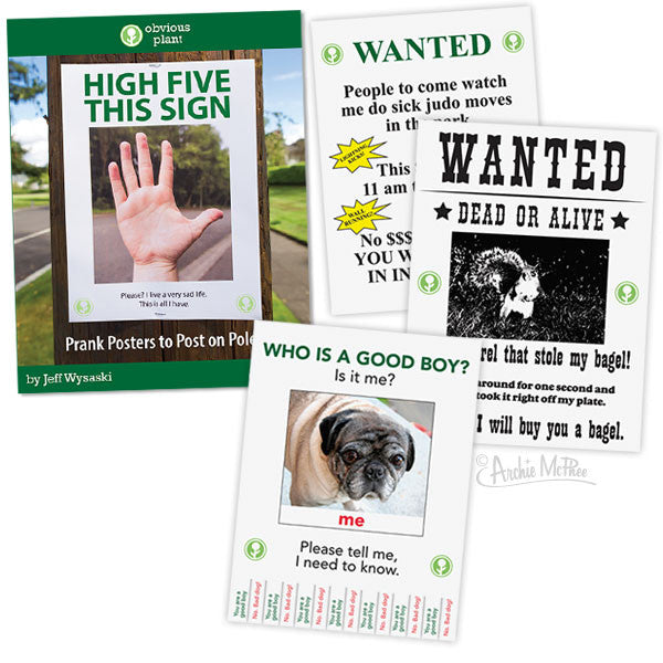 23 Page Hilarious Poster Signs - Prank your neighborhood - Funny Gag Joke