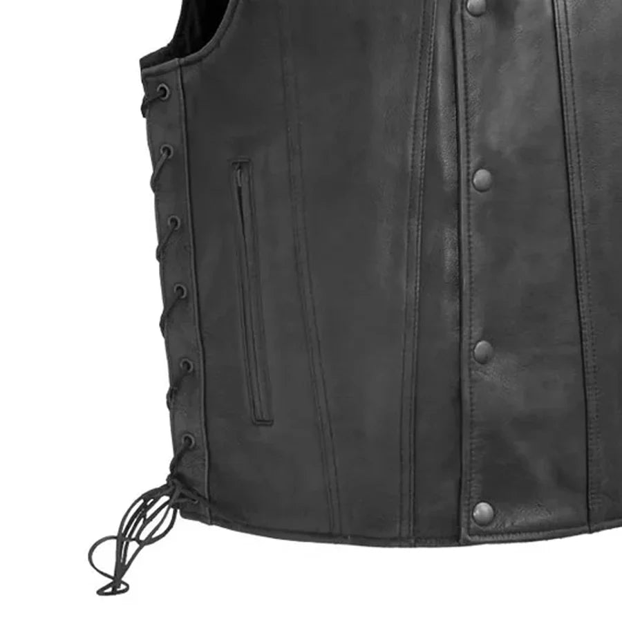 High Roller Men's Motorcycle Leather Vest