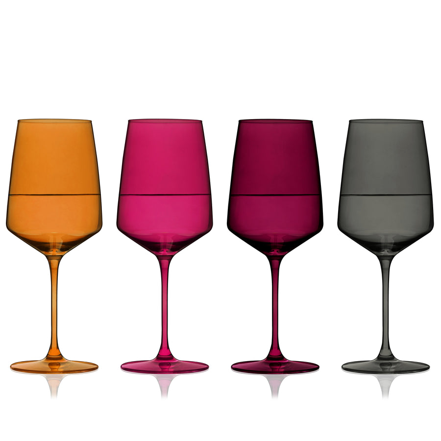 Reserve Nouveau Crystal Wine Glasses in Sunset Set of 4