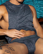 Hand Me Down Muscle Tank Nautical Navy