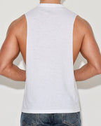 Hand Me Down Muscle Tank White