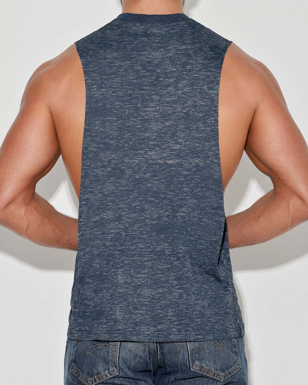 Hand Me Down Muscle Tank Nautical Navy