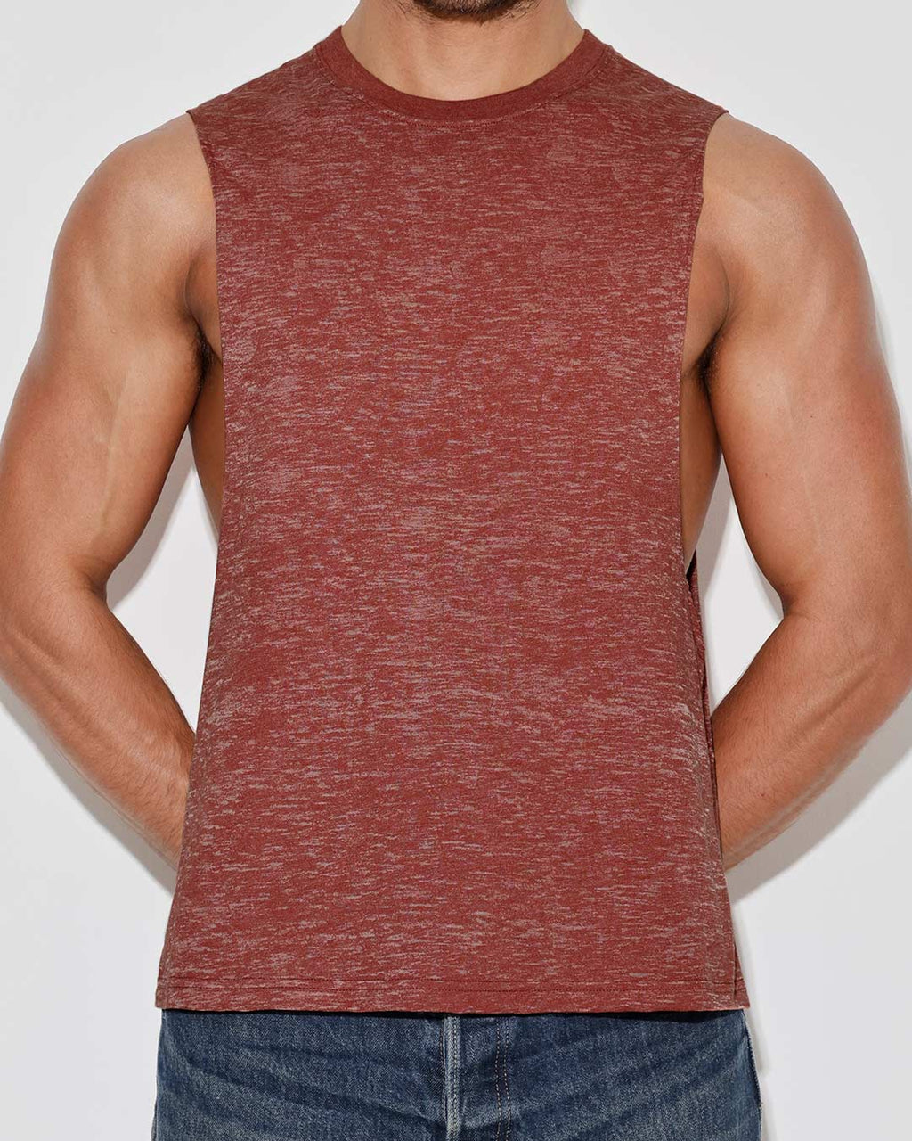 Hand Me Down Muscle Tank Persimmon Red
