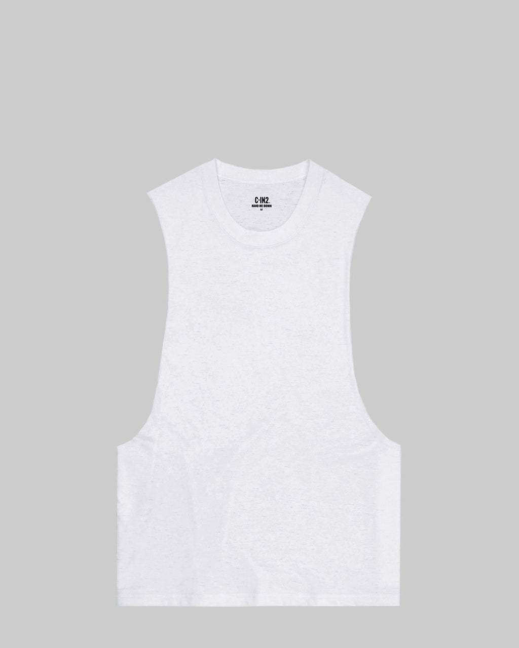 Hand Me Down Muscle Tank White