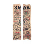 🎄 Christmas Holiday Tattoo Sleeves 2pk – Funny Fake Arm Tattoos Costume Party🎅
