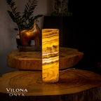 Honeycomb Onyx Table Lamp (Cylinder #8)