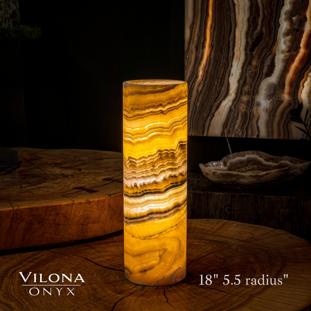 Honeycomb Onyx Table Lamp (Cylinder #8)