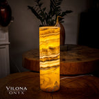 Honeycomb Onyx Table Lamp (Cylinder #8)