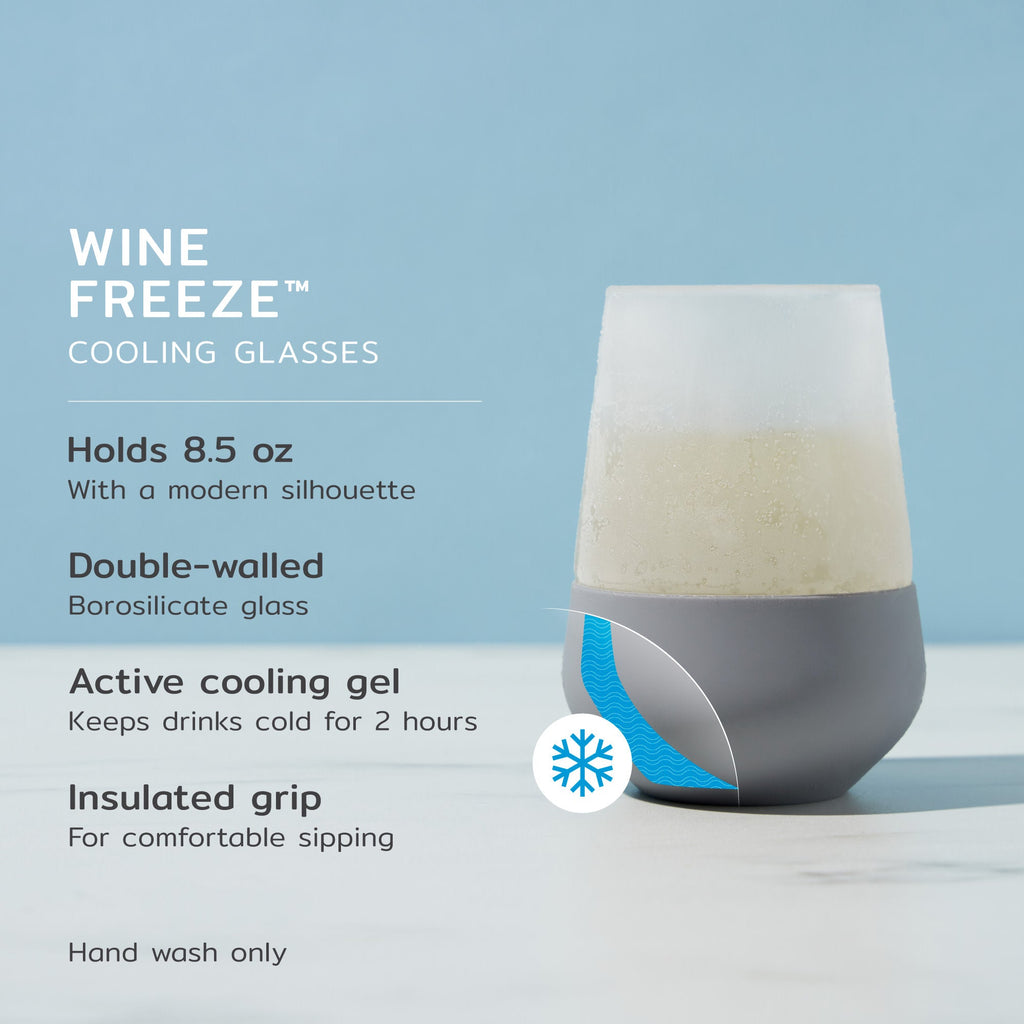 Glass Wine FREEZE™ in Gray, Set of 2