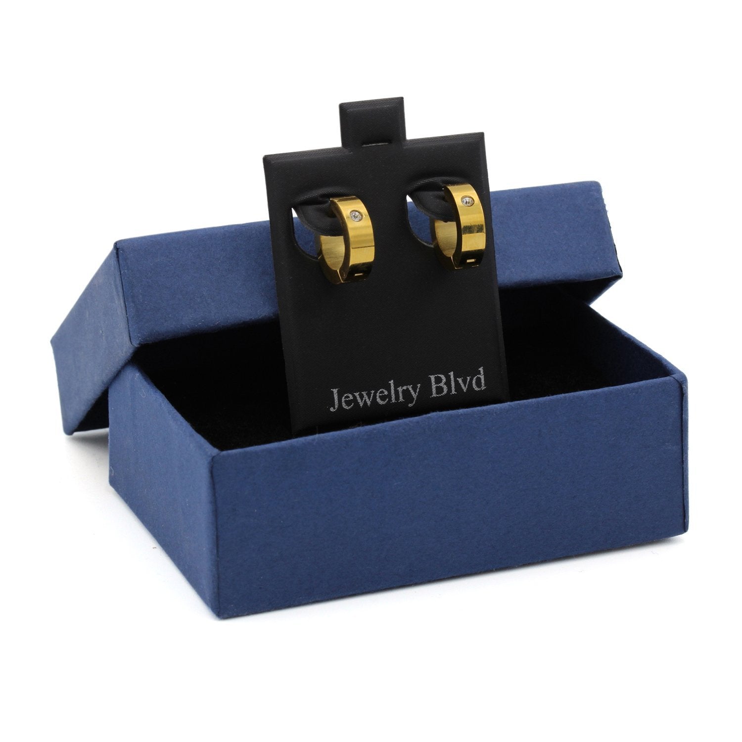 Cubic Zirconia Huggie Hoop Stainless Steel Earrings