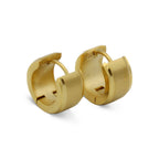 Huggie Hoop Earrings Stainless Steel with Beveled Edge