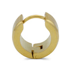 Huggie Hoop Earrings Stainless Steel with Beveled Edge