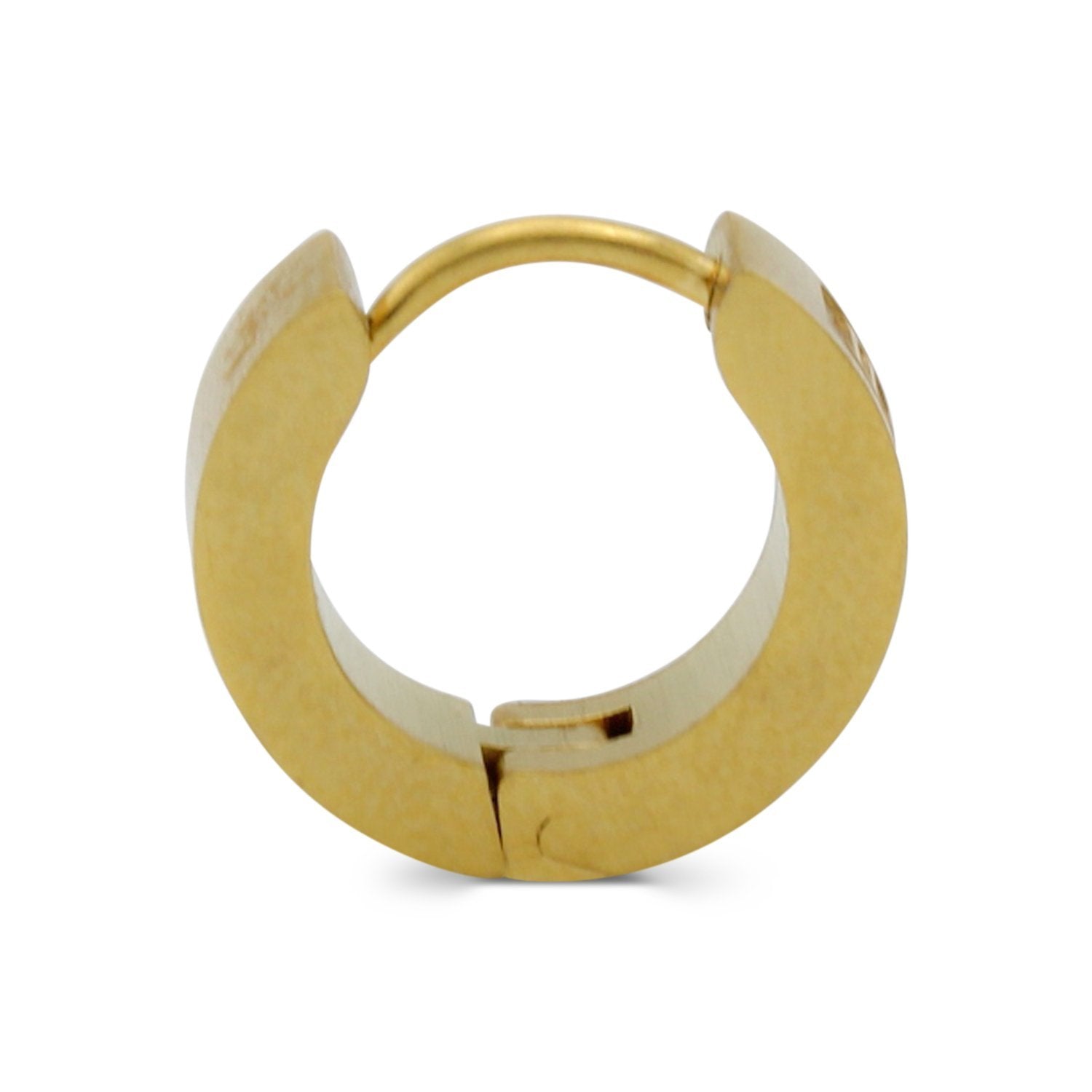 Huggie Hoop Stainless Steel Earrings with Roman Numeral Design