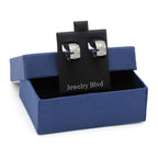 Huggie Hoop Earrings Stainless Steel Cross Design Pattern