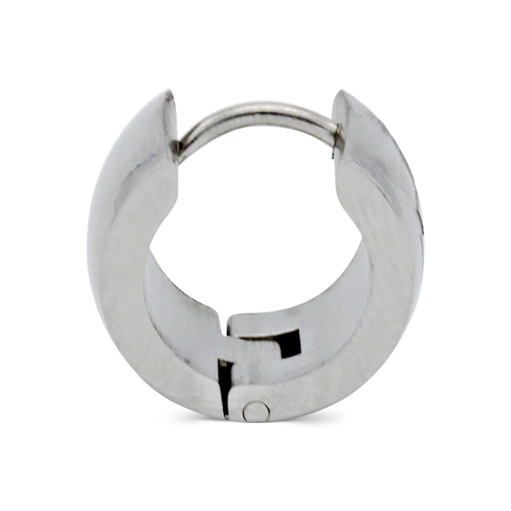 Huggie Hoop Earrings Stainless Steel Cross Design Pattern