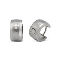 Huggie Hoop Earrings Stainless Steel Cross Design Pattern