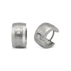 Huggie Hoop Earrings Stainless Steel Cross Design Pattern