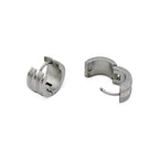 Wide Huggie Hoop Stainless Steel Earrings