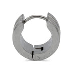 Wide Huggie Hoop Stainless Steel Earrings