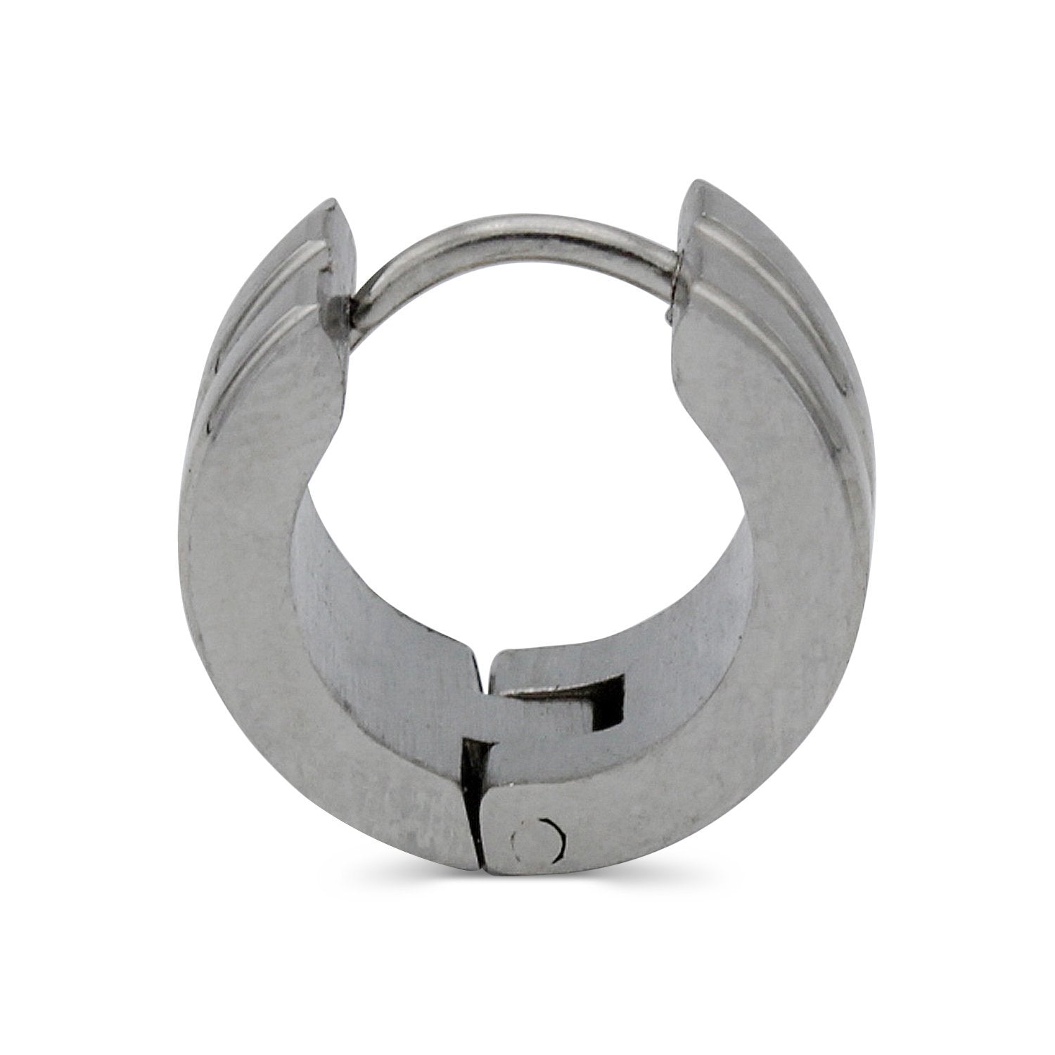Wide Huggie Hoop Stainless Steel Earrings
