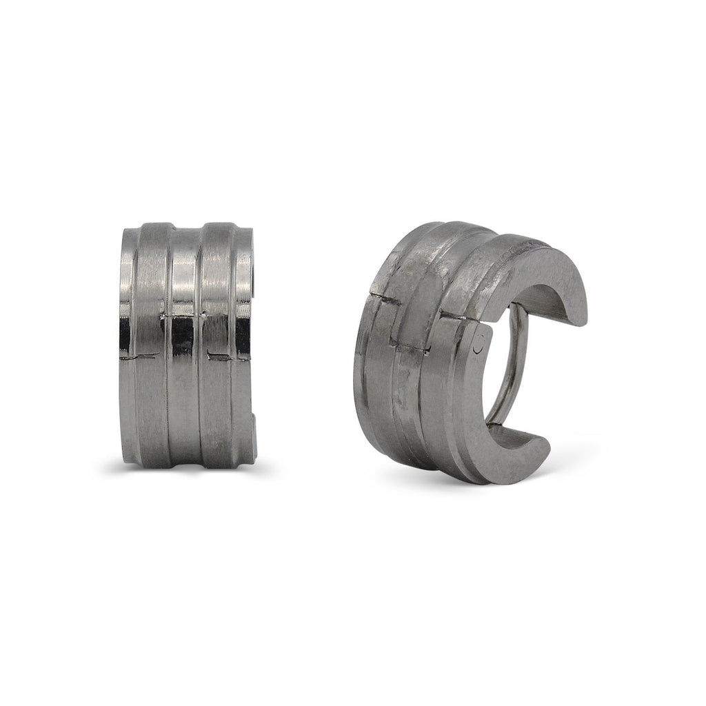 Wide Huggie Hoop Stainless Steel Earrings