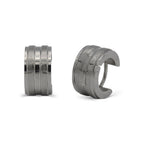 Wide Huggie Hoop Stainless Steel Earrings