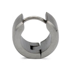 Huggie Hoop Earrings Stainless Steel with Beveled Edge