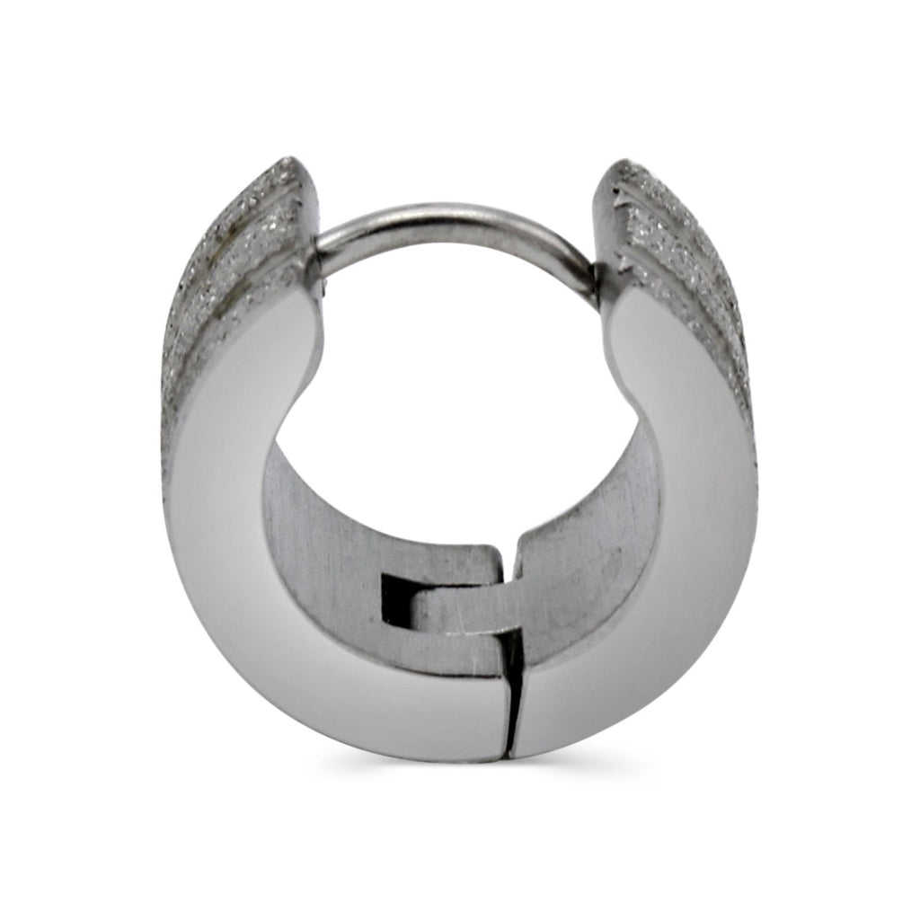 Wide Huggie Hoop Stainless Steel Earrings