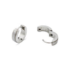 Huggie Hoop Earrings Stainless Steel Sandblasted Texture