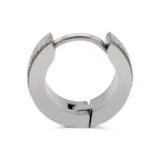 Huggie Hoop Earrings Stainless Steel Sandblasted Texture