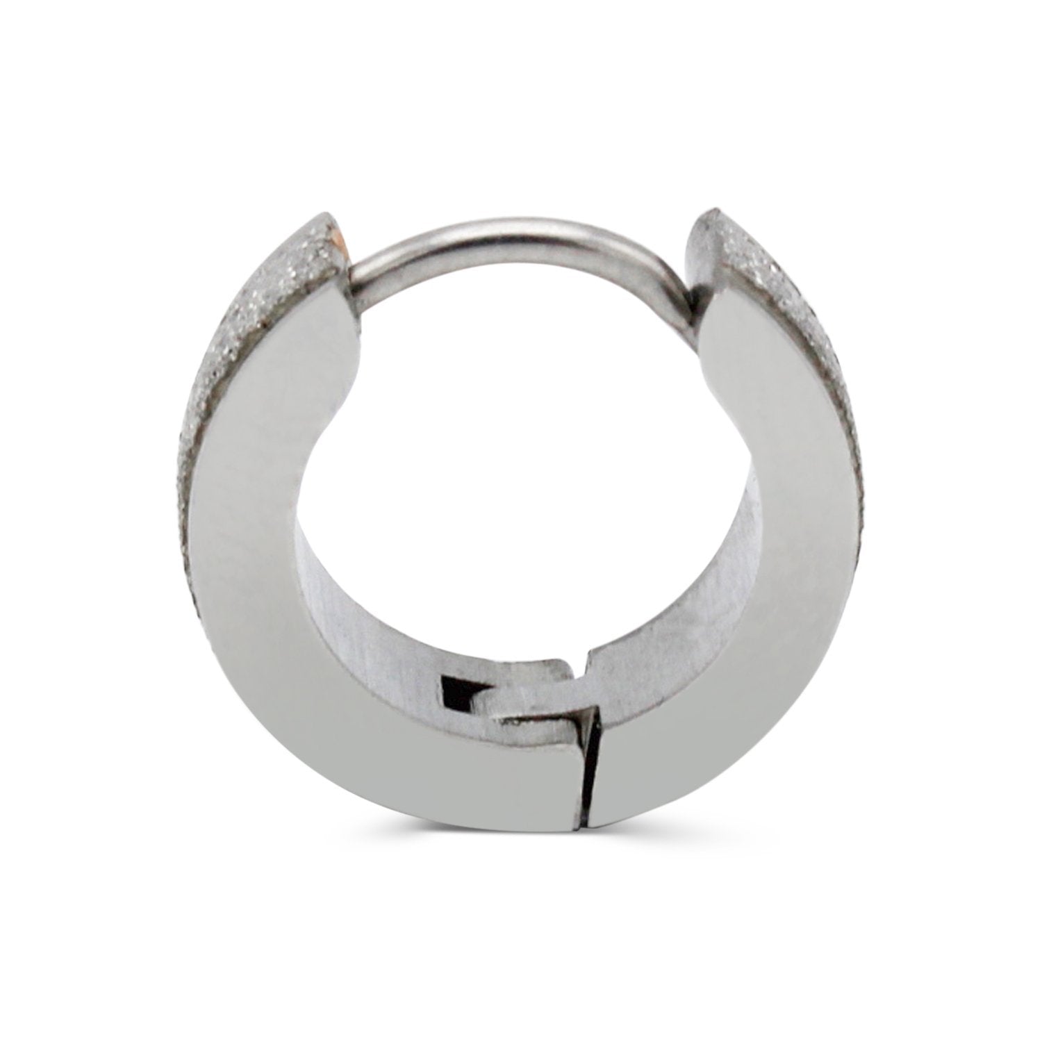 Huggie Hoop Earrings Stainless Steel Sandblasted Texture