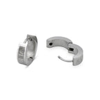 Huggie Hoop Stainless Steel Earrings with Roman Numeral Design