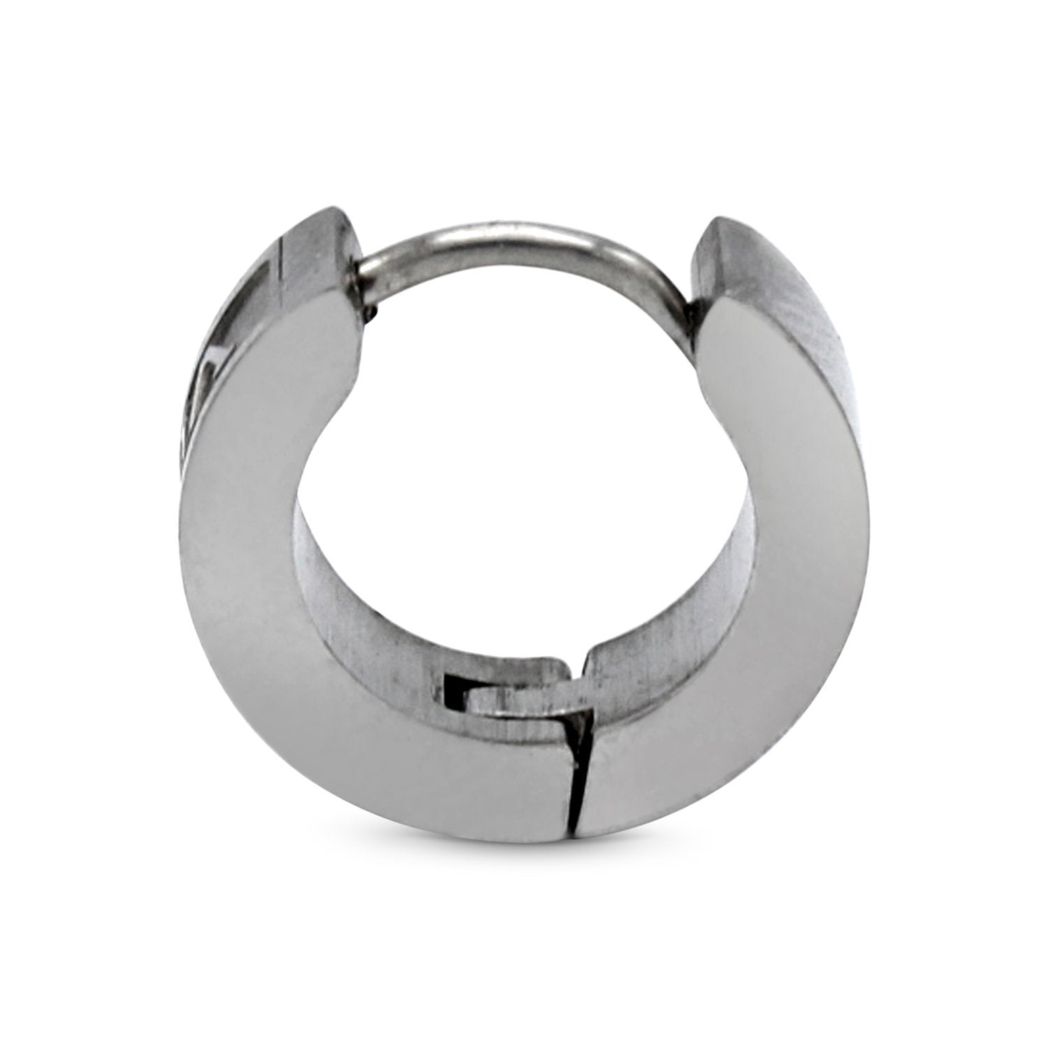 Huggie Hoop Stainless Steel Earrings with Roman Numeral Design