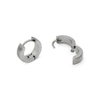 Huggie Hoop Earrings Stainless Steel with Beveled Edge