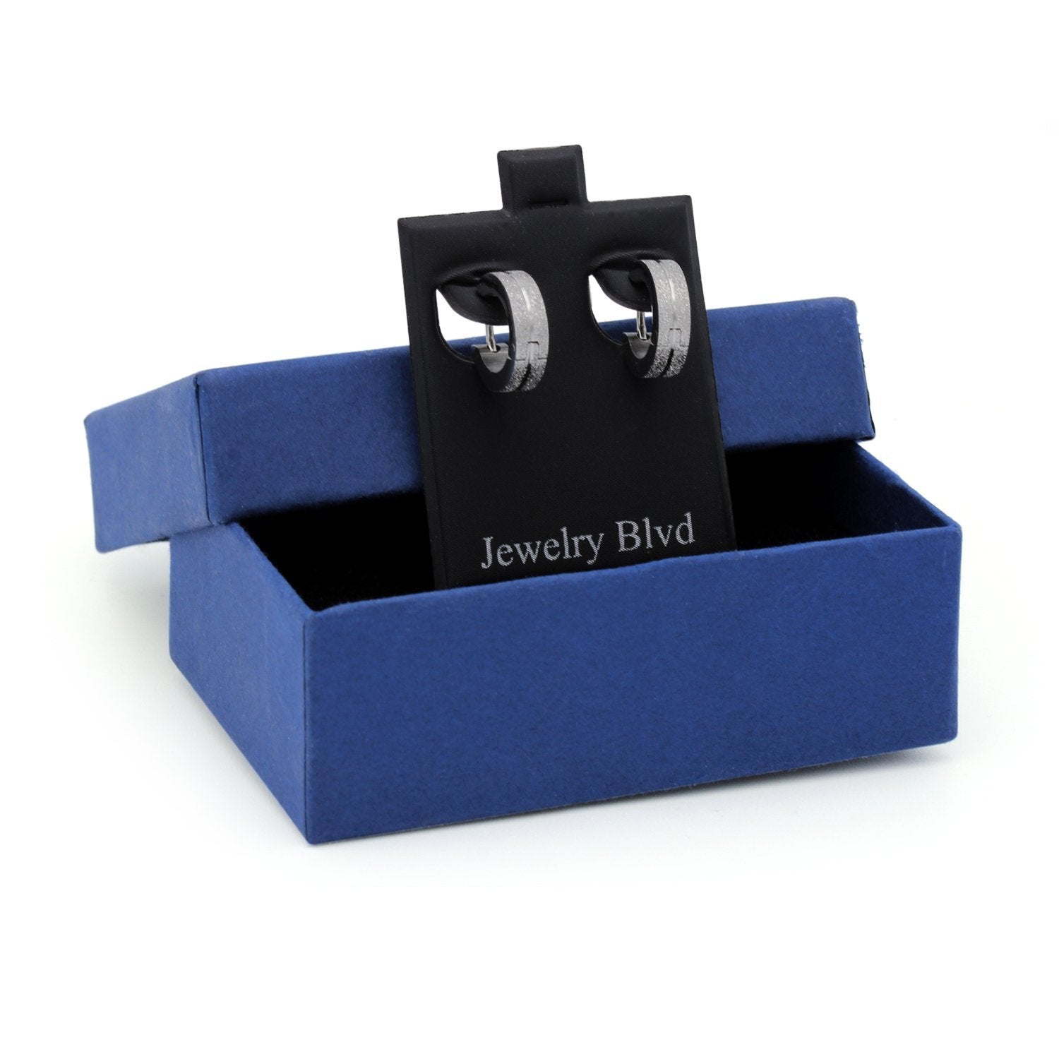 Huggie Hoop Earrings Stainless Steel Sandblasted Texture