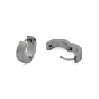 Huggie Hoop Earrings Stainless Steel Sandblasted Texture