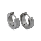 Huggie Hoop Earrings Stainless Steel Sandblasted Texture