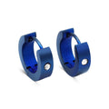 Cubic Zirconia Huggie Hoop Stainless Steel Earrings
