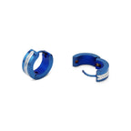 Huggie Hoop Stainless Steel Earrings Blue Designs