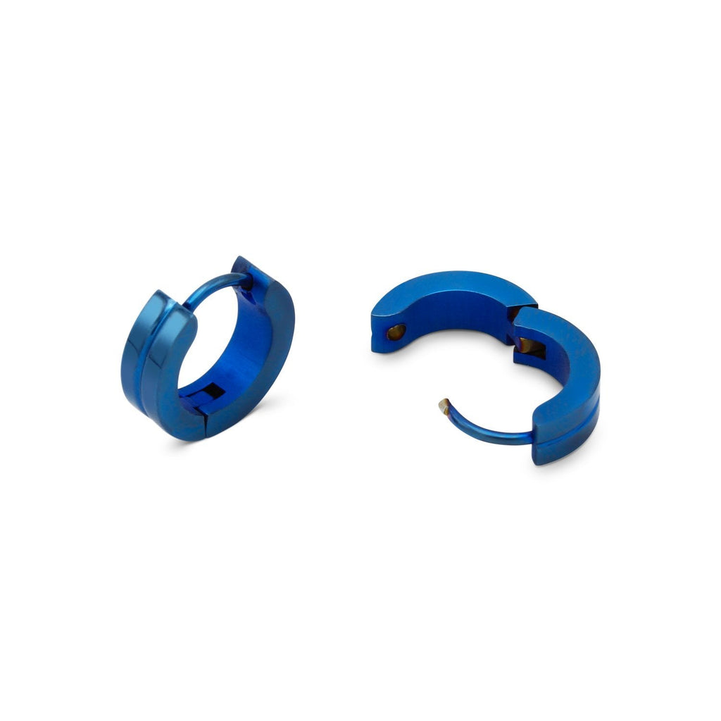 Huggie Hoop Stainless Steel Earrings Blue Designs
